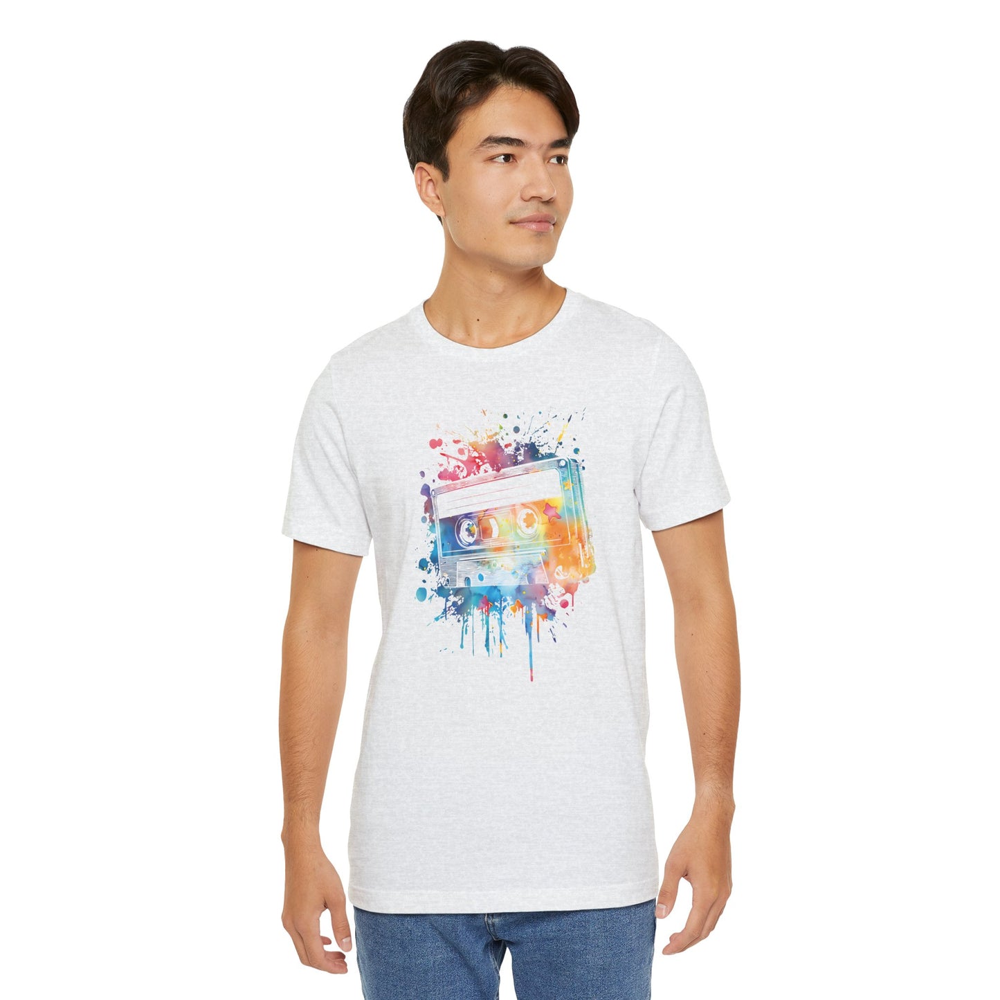 Retro Watercolor Cassette Tape T-Shirt — Vintage Music Tee