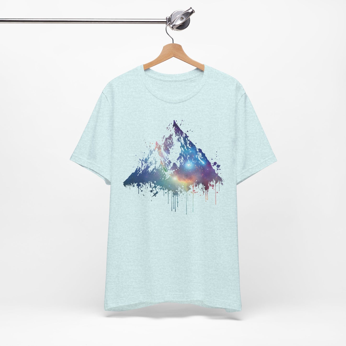 Space Mountain Watercolor Tee — Colorful Drip Peak Graphic T-Shirt