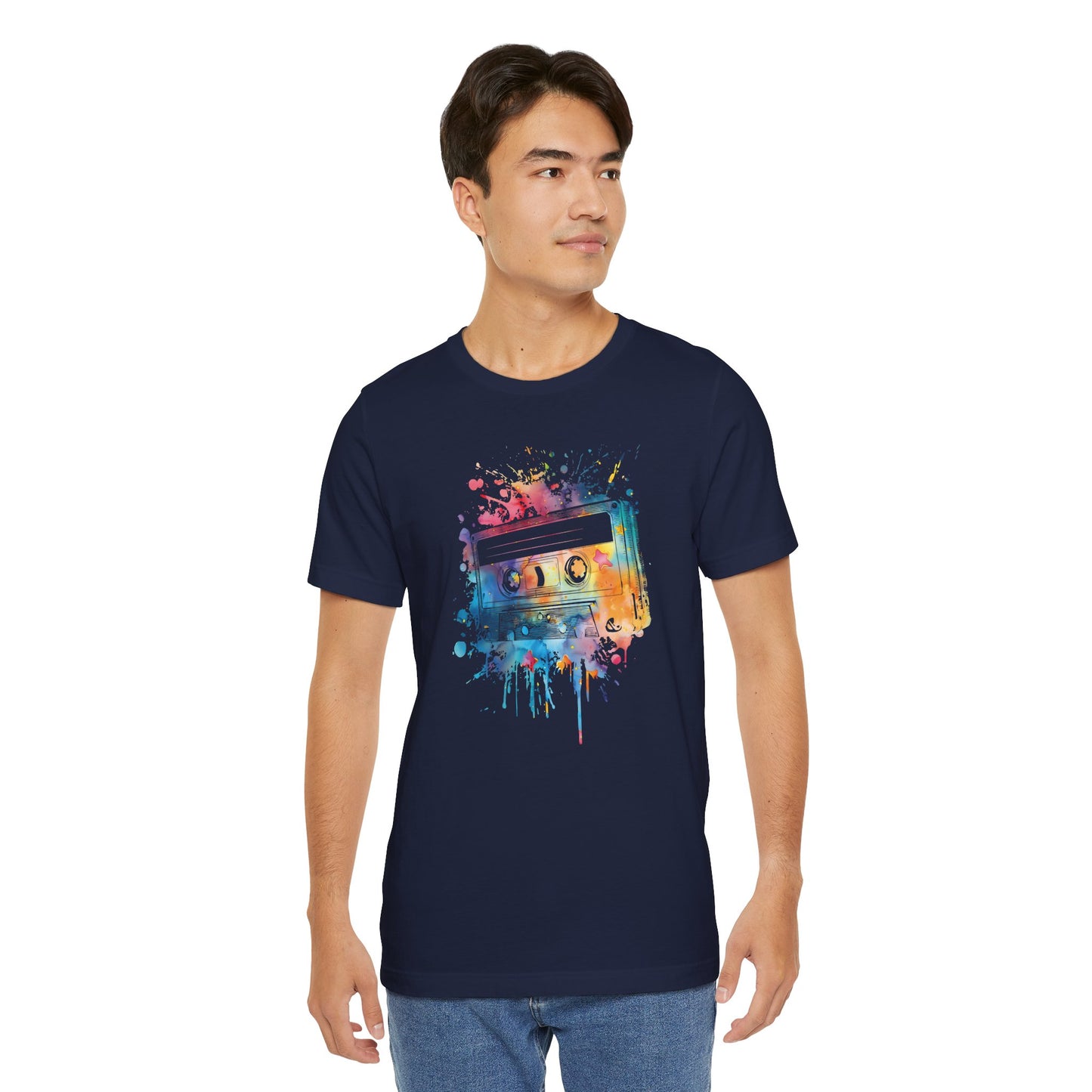 Retro Watercolor Cassette Tape T-Shirt — Vintage Music Tee