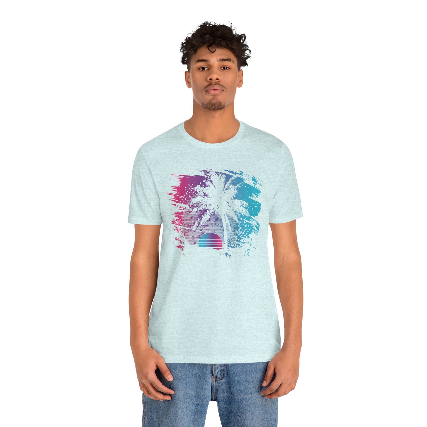 Retro Palm Sunset Tee — Vintage Beach Palm Tree T-Shirt