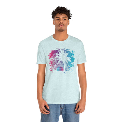 Retro Palm Sunset Tee — Vintage Beach Palm Tree T-Shirt