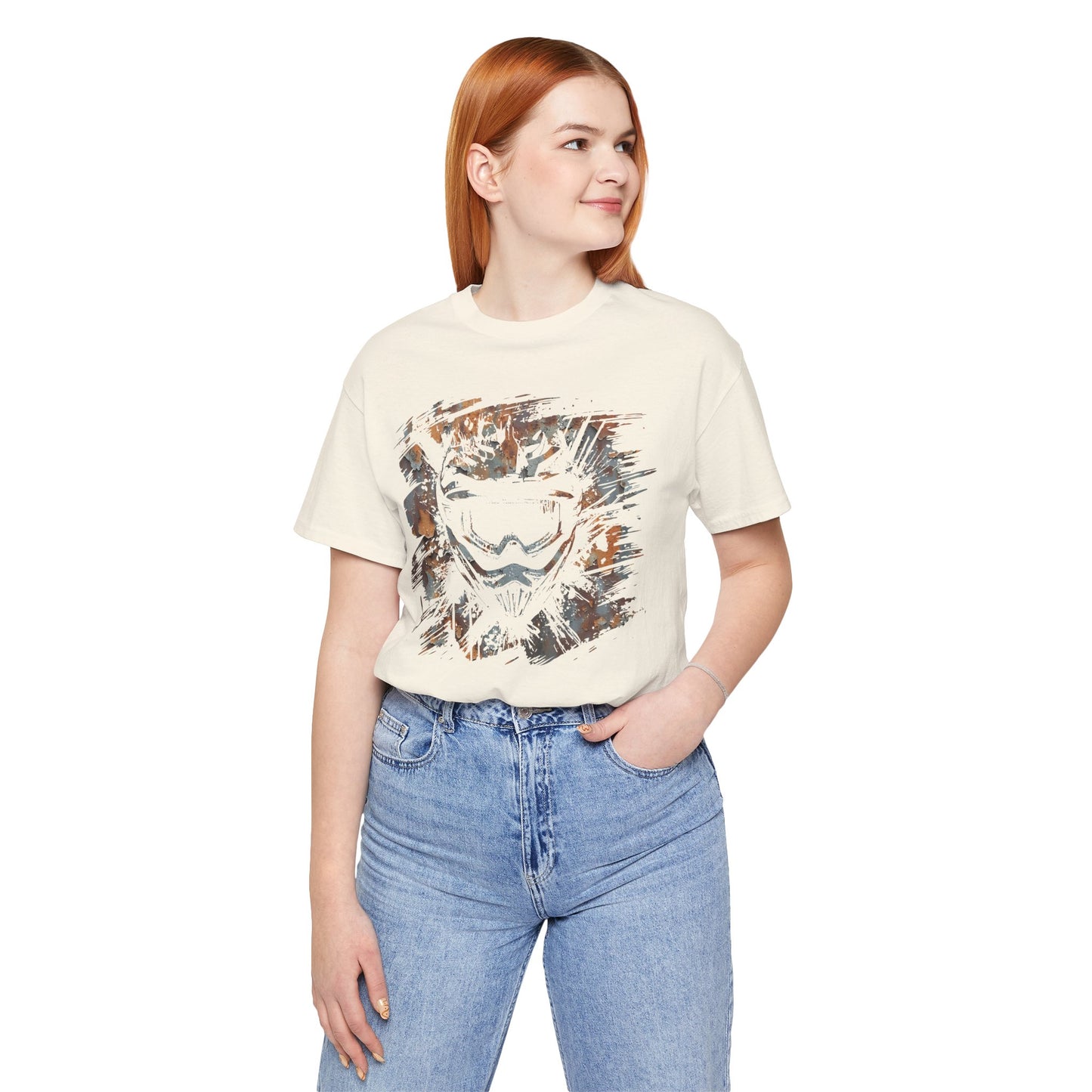 Motorcross Helmet T-Shirt — Distressed Brushstroke Animal Graphic Tee