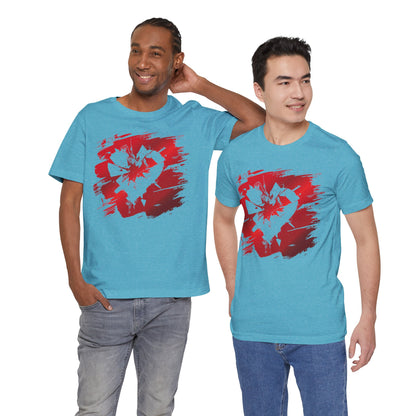 Broken Heart Brushstroke Tee — Distressed Red Heart Graphic Shirt