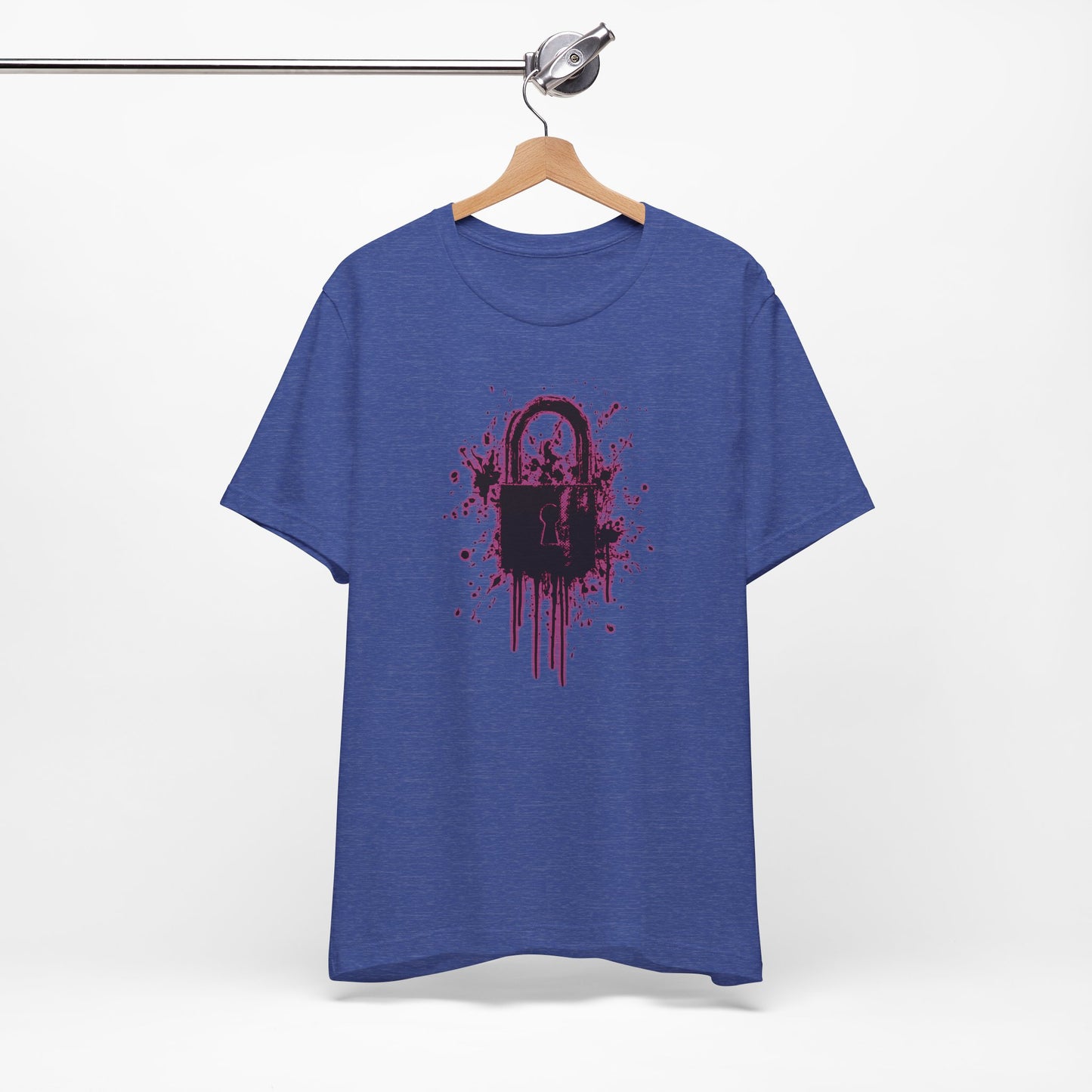 Locked Up Graphic Tee — Dark Splatter Lock Design