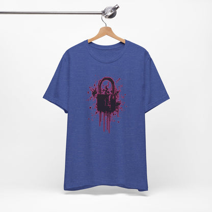 Locked Up Graphic Tee — Dark Splatter Lock Design