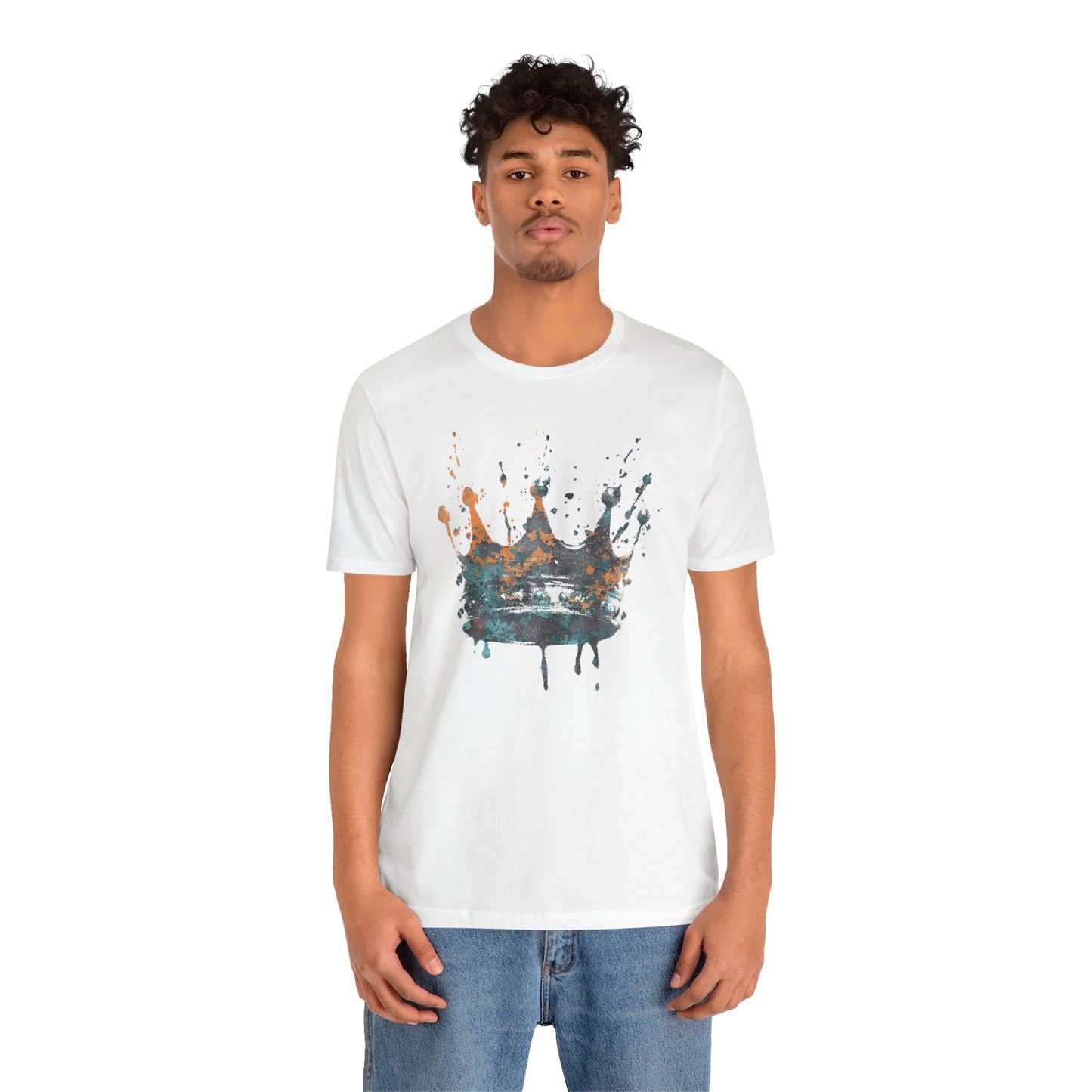 Weathered Kingdom T-Shirt — Watercolor Drip King Crown Graphic Tee