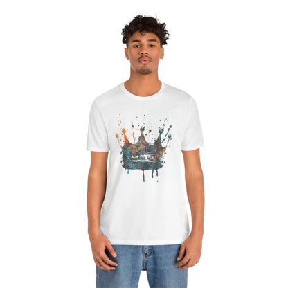 Weathered Kingdom T-Shirt — Watercolor Drip King Crown Graphic Tee