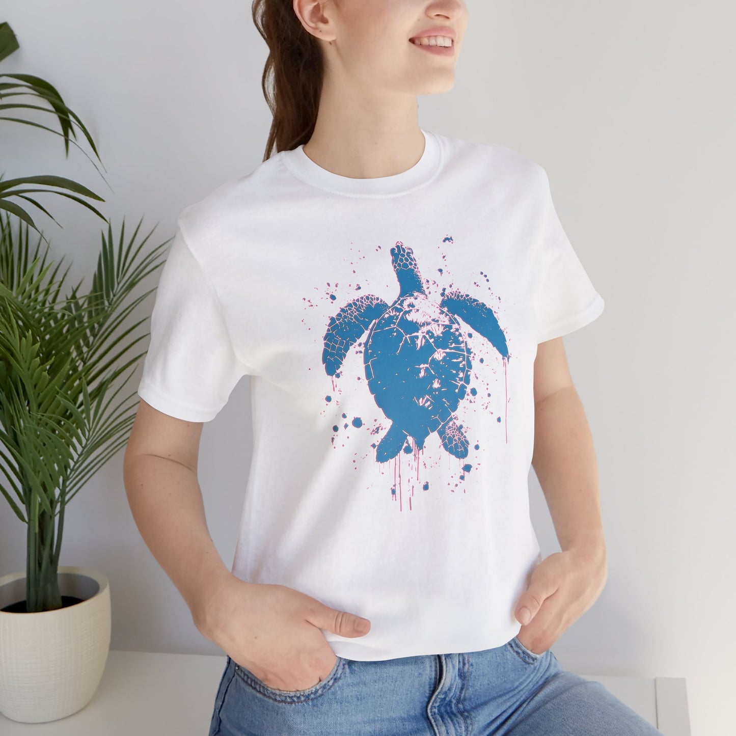 Blue Neon Sea Turtle T-Shirt — Ocean Beach Beachwear Tee