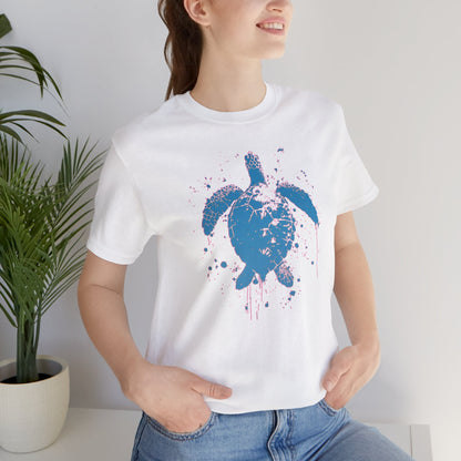 Blue Neon Sea Turtle T-Shirt — Ocean Beach Beachwear Tee