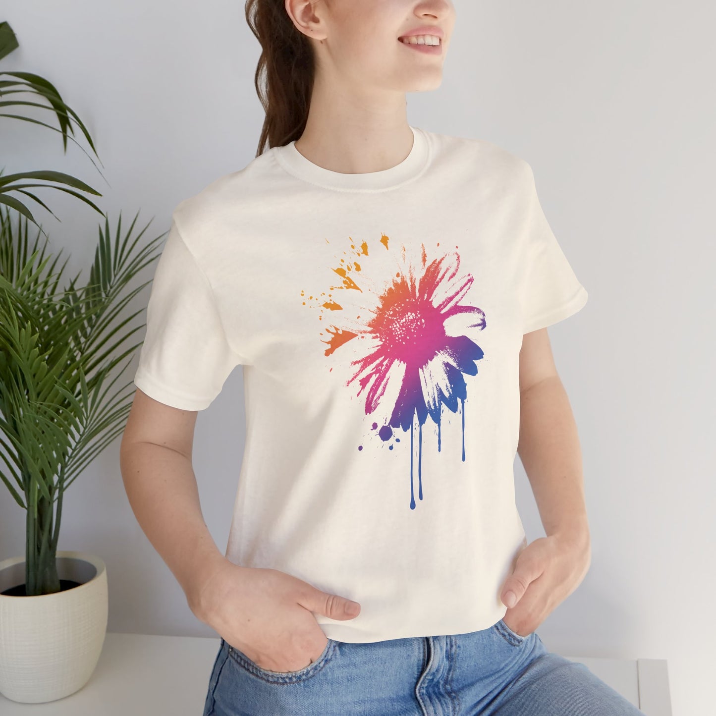 Paint-Splatter Daisy T-Shirt