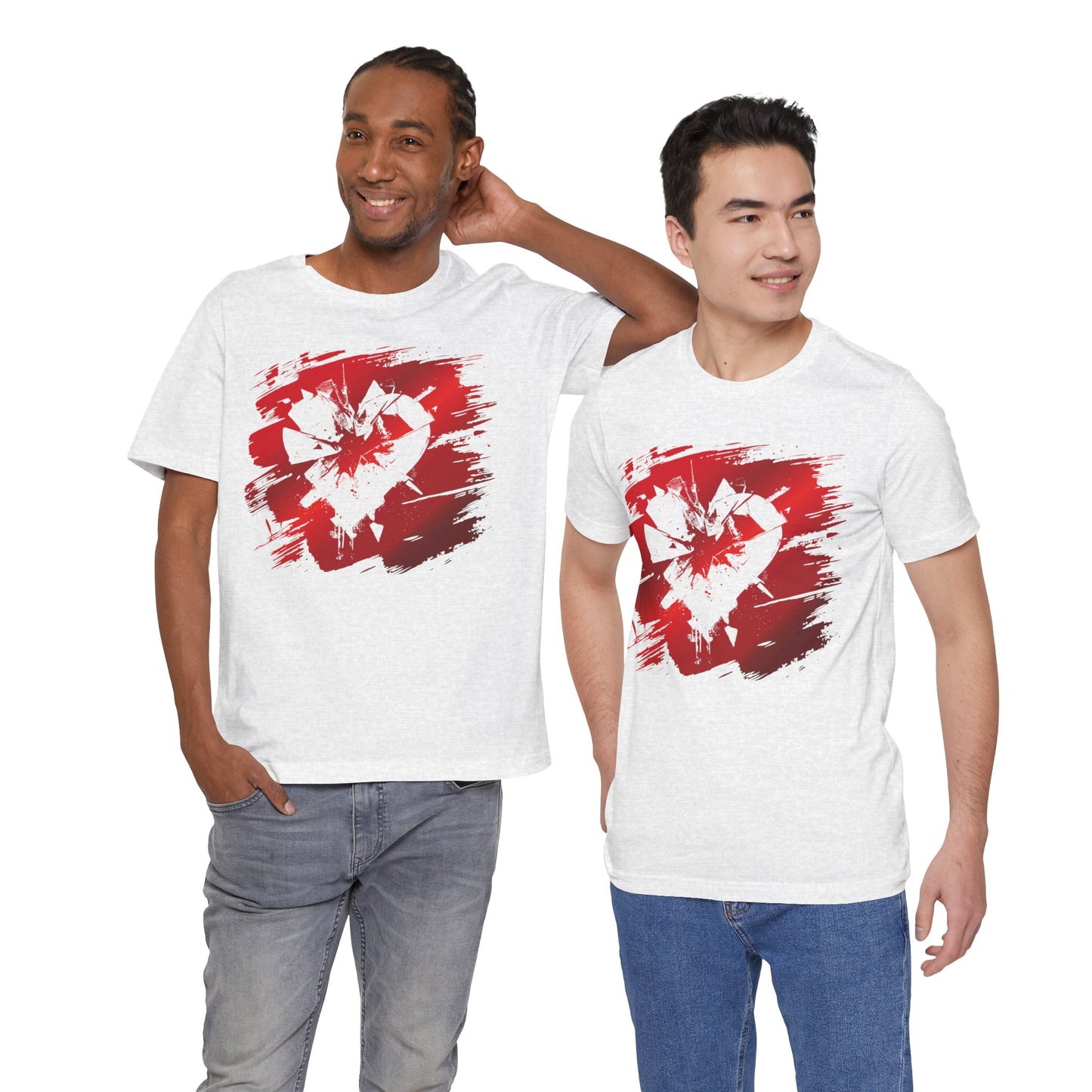Broken Heart Brushstroke Tee — Distressed Red Heart Graphic Shirt