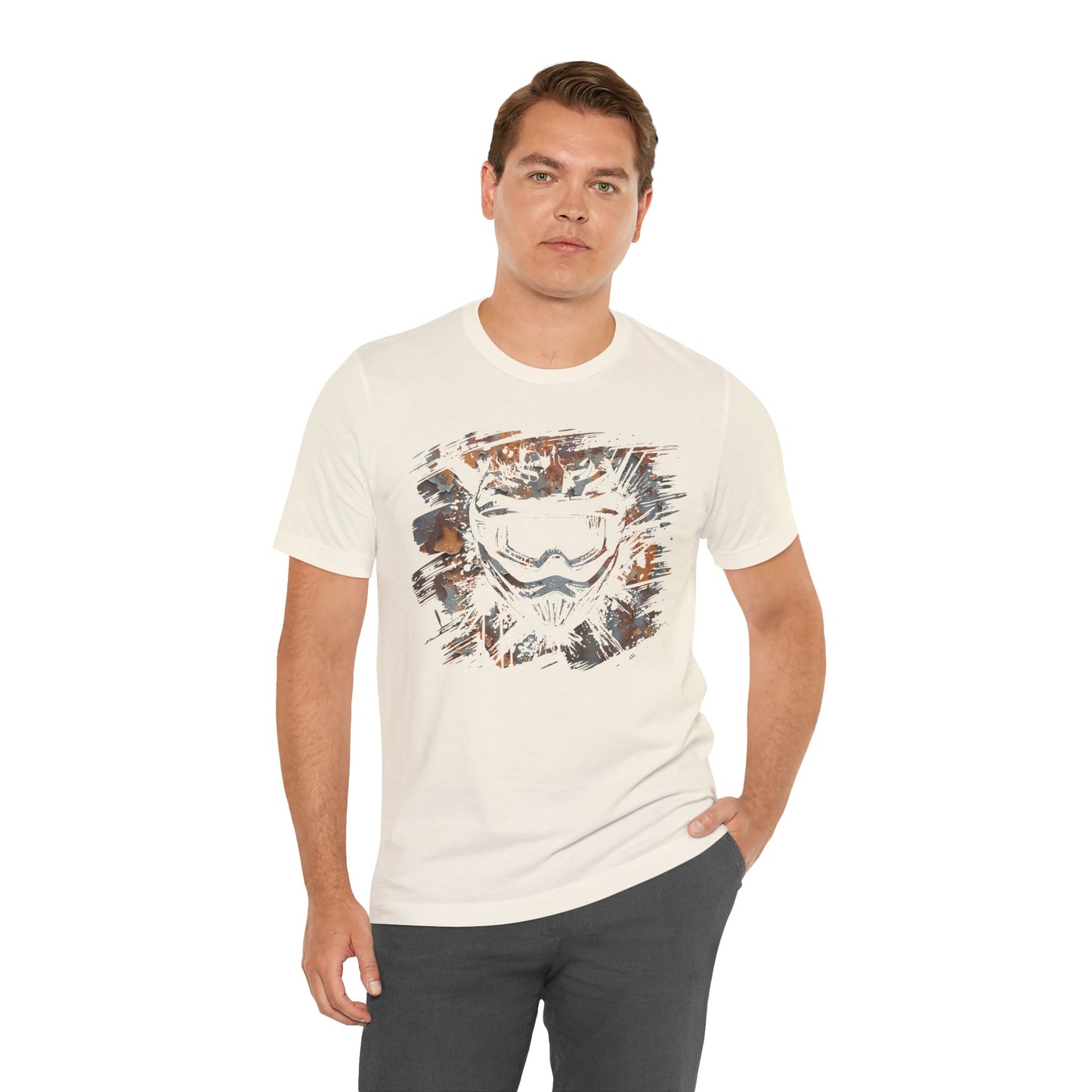 Motorcross Helmet T-Shirt — Distressed Brushstroke Animal Graphic Tee