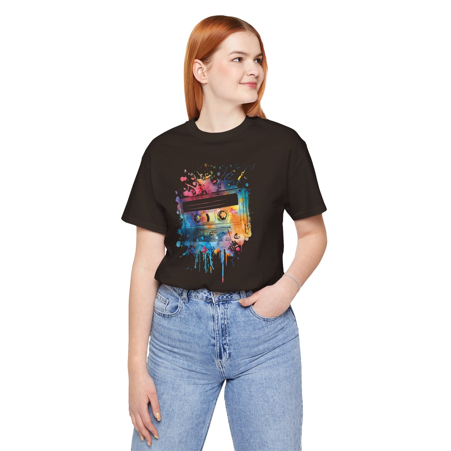 Retro Watercolor Cassette Tape T-Shirt — Vintage Music Tee