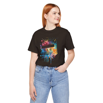 Retro Watercolor Cassette Tape T-Shirt — Vintage Music Tee