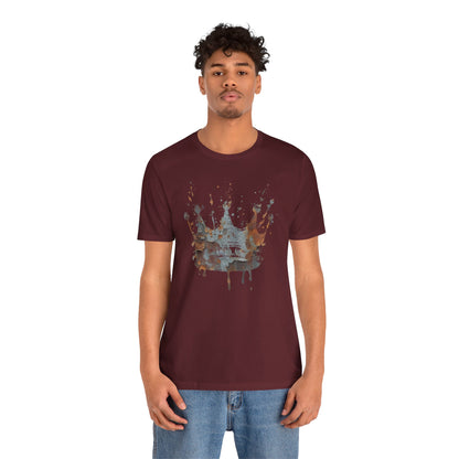 Weathered Kingdom T-Shirt — Watercolor Drip King Crown Graphic Tee