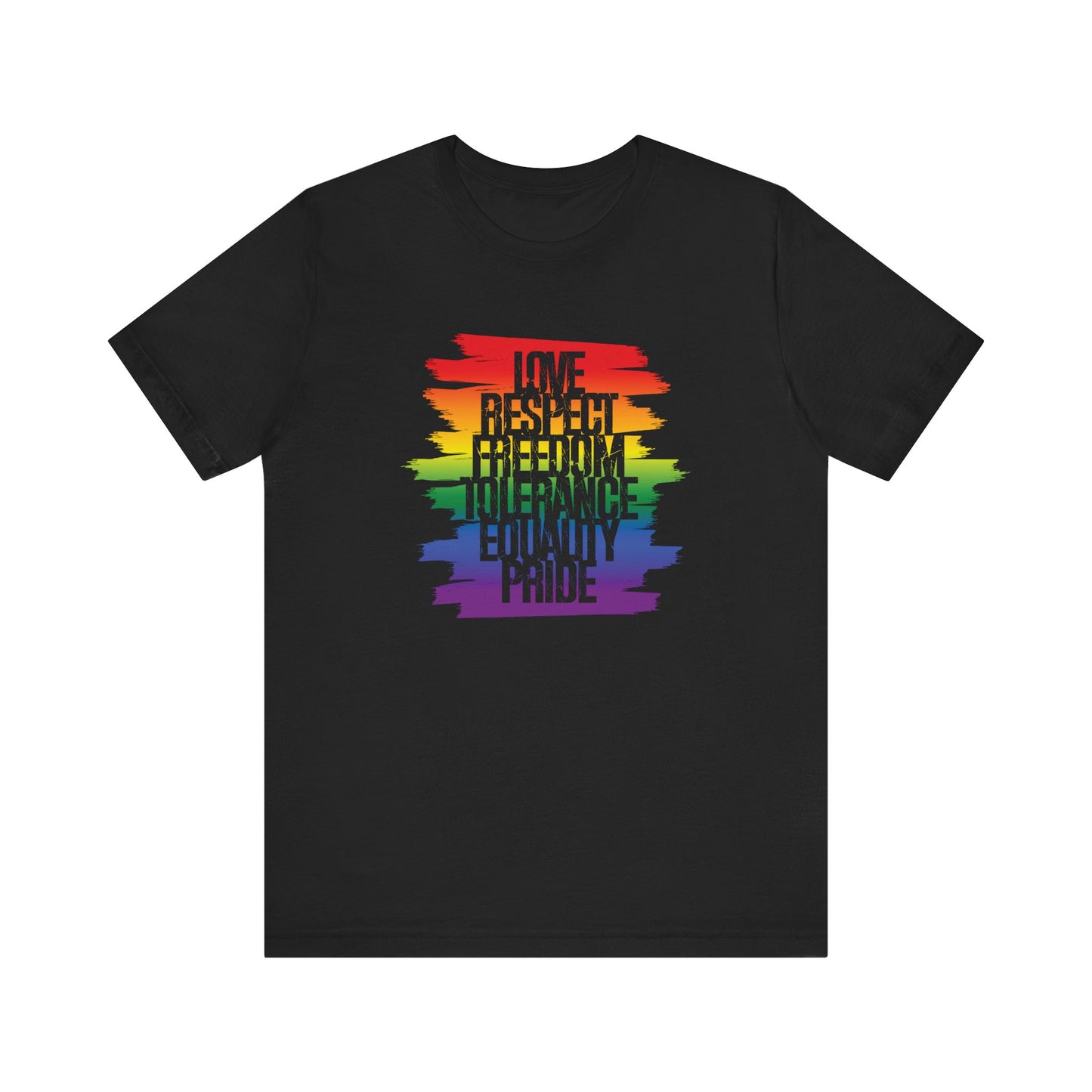 Pride Rainbow Values T‑Shirt — Love Respect Freedom Tolerance Equality Pride Tee