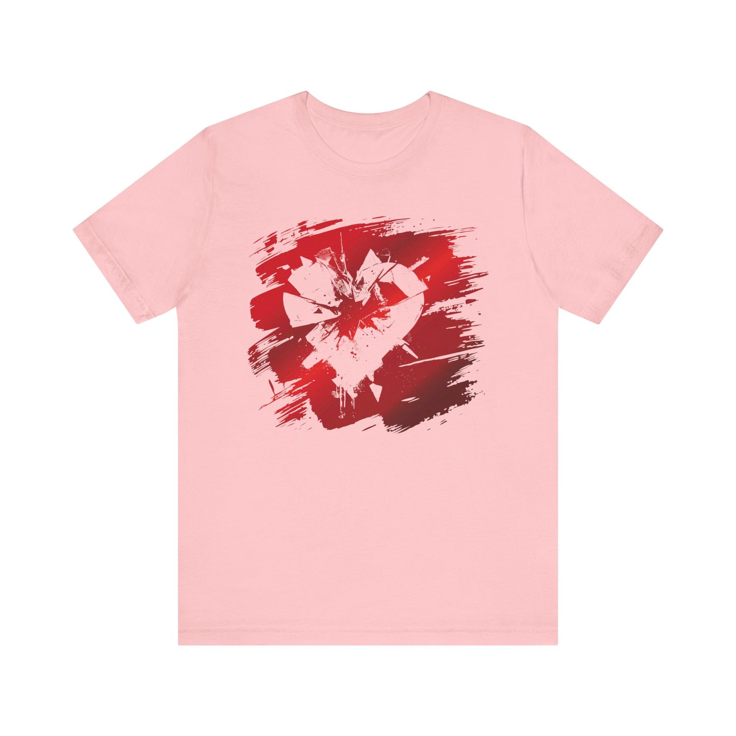 Broken Heart Brushstroke Tee — Distressed Red Heart Graphic Shirt