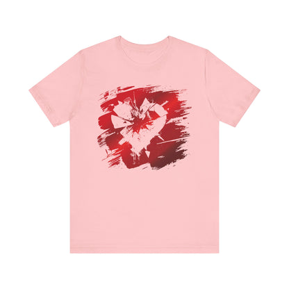 Broken Heart Brushstroke Tee — Distressed Red Heart Graphic Shirt