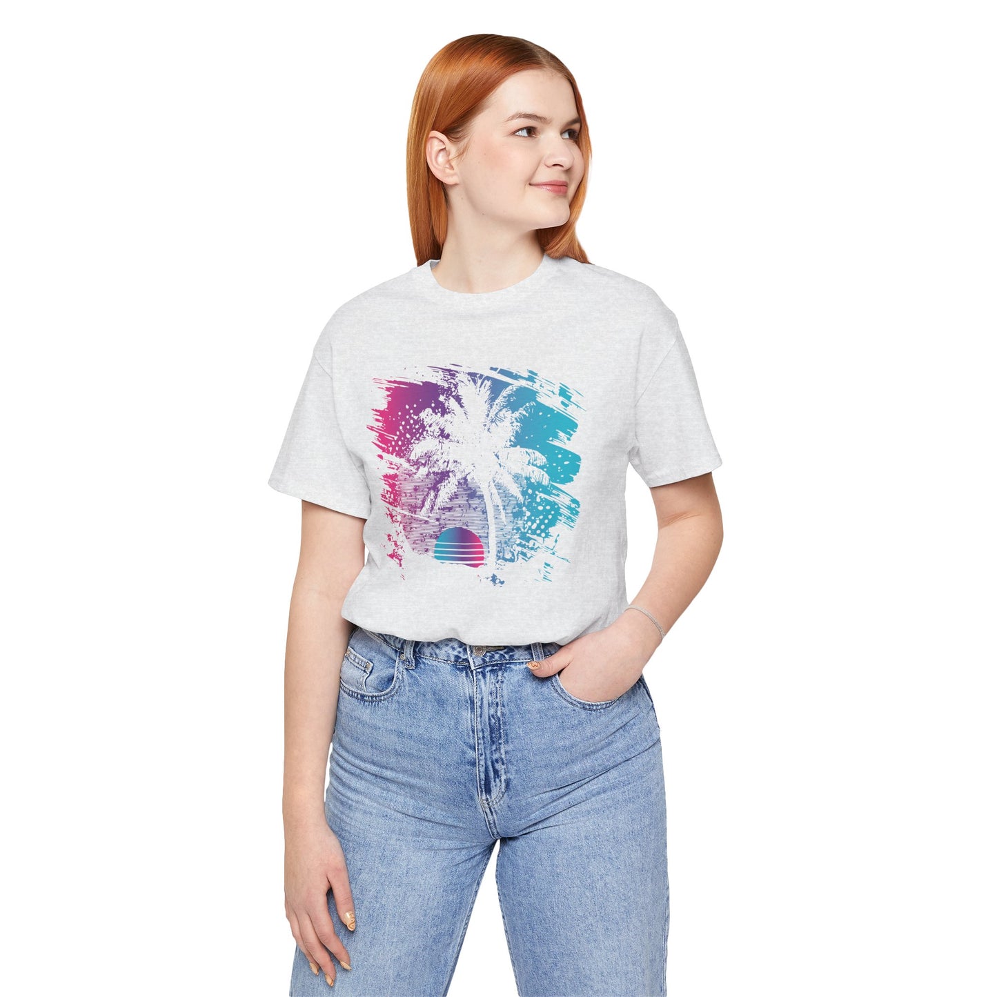Retro Palm Sunset Tee — Vintage Beach Palm Tree T-Shirt
