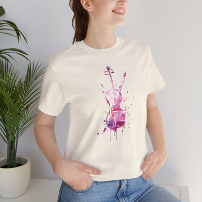 T-Shirt — Pink Watercolor Violin/Cello Graphic Tee