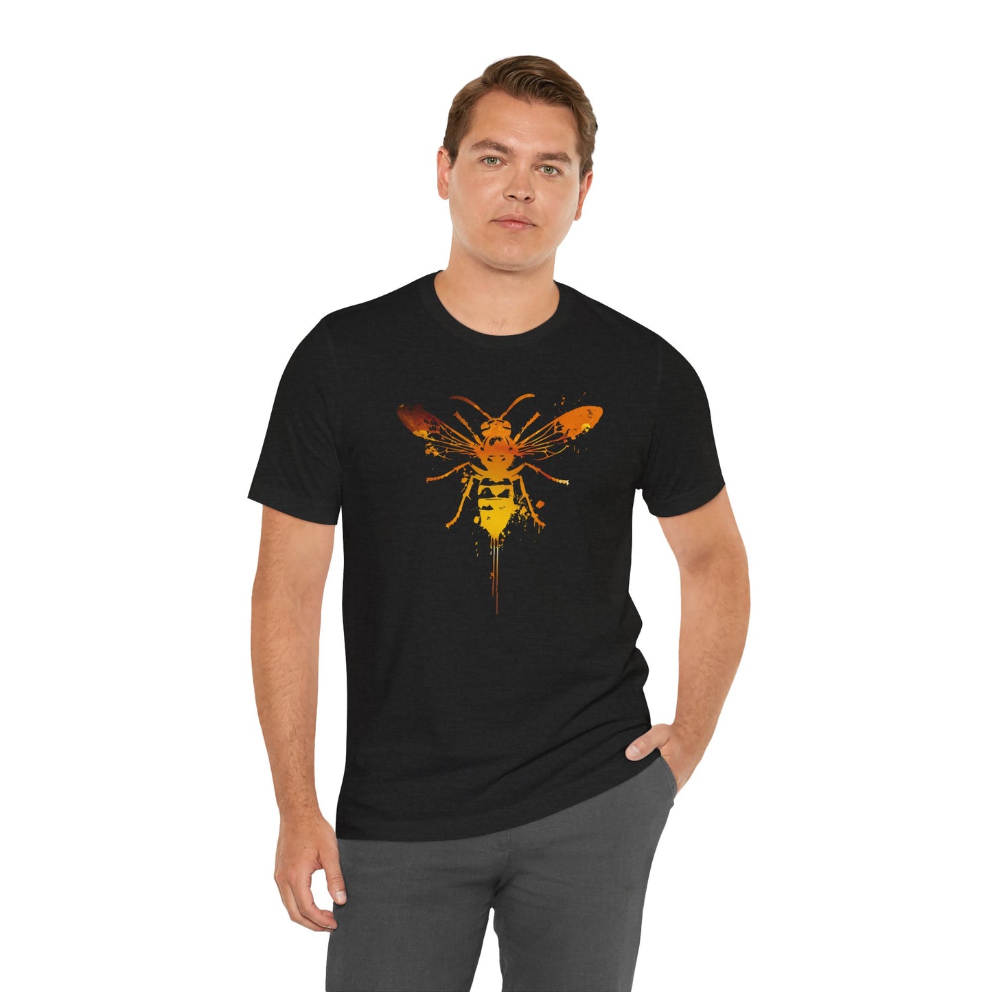 Sting Like a Bee Graphic Tee — Orange Watercolor Bee Shirt