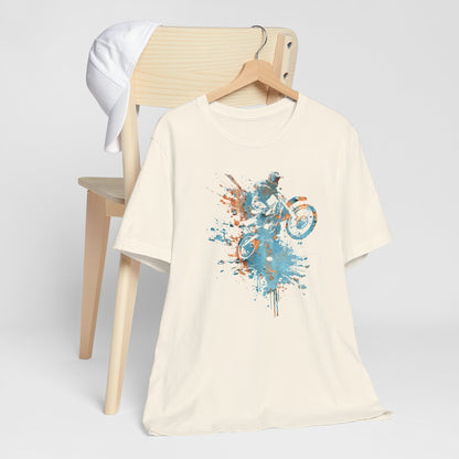 Motocross Splash Graphic Tee — Dirt Bike Rider Art T-Shirt