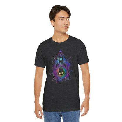 Rocket Ship T-Shirt — Colorful Space Launch Graphic Tee