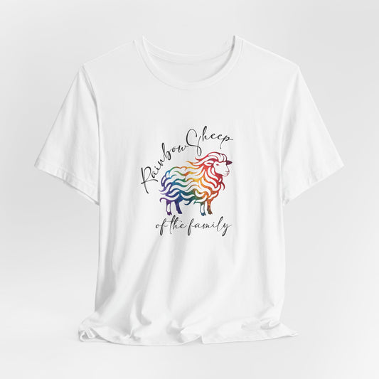 Rainbow Sheep T-Shirt — "Rainbow Sheep of the Family" Cute Pastel Graphic Tee