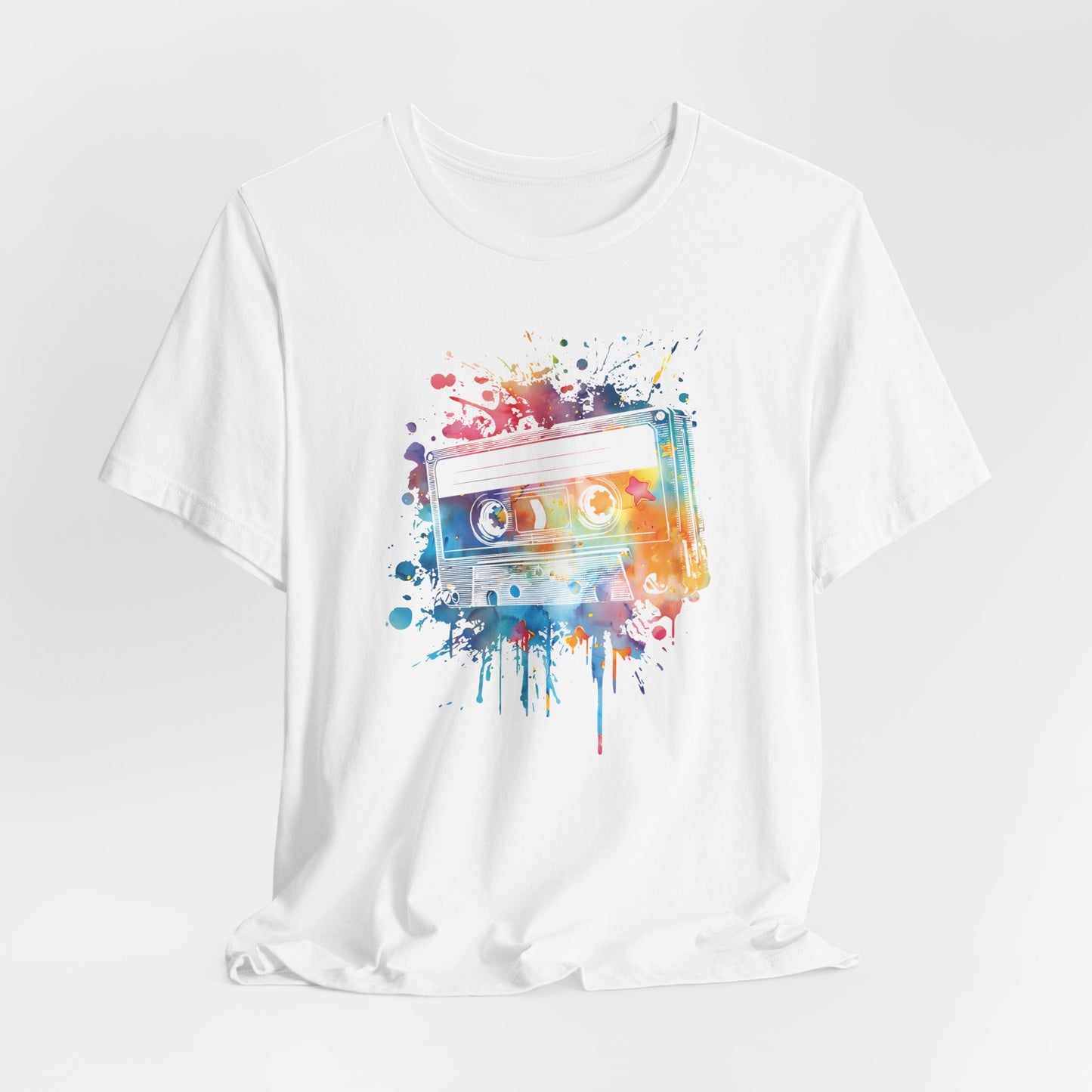 Retro Watercolor Cassette Tape T-Shirt — Vintage Music Tee