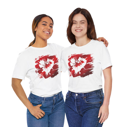 Broken Heart Brushstroke Tee — Distressed Red Heart Graphic Shirt