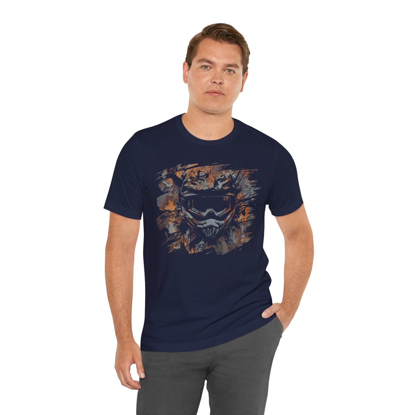 Motorcross Helmet T-Shirt — Distressed Brushstroke Animal Graphic Tee