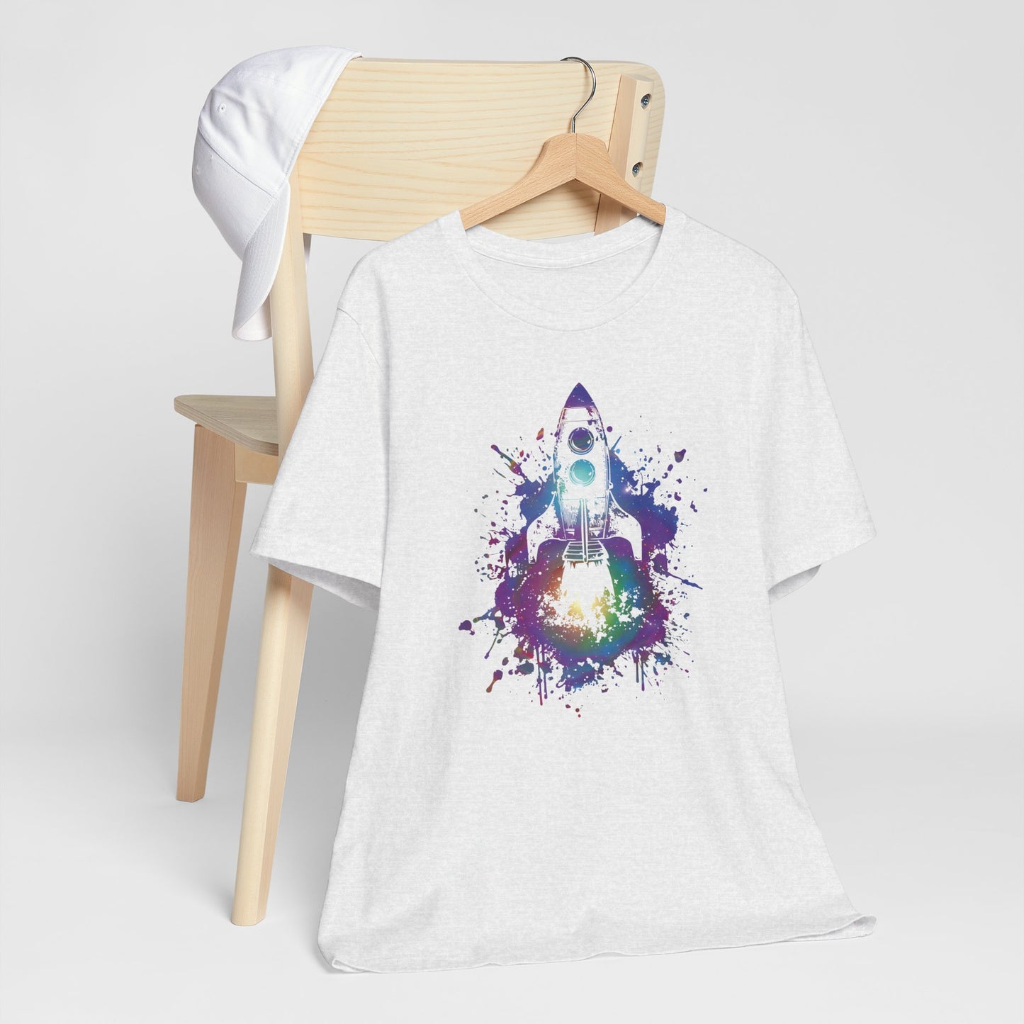 Rocket Ship T-Shirt — Colorful Space Launch Graphic Tee