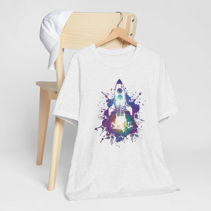 Rocket Ship T-Shirt — Colorful Space Launch Graphic Tee