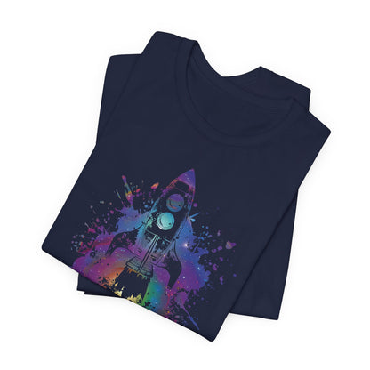 Rocket Ship T-Shirt — Colorful Space Launch Graphic Tee