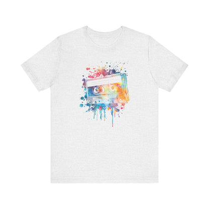 Retro Watercolor Cassette Tape T-Shirt — Vintage Music Tee