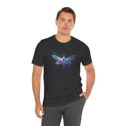 Galaxy Moth Graphic Tee - Watercolor Splatter Butterfly T-Shirt