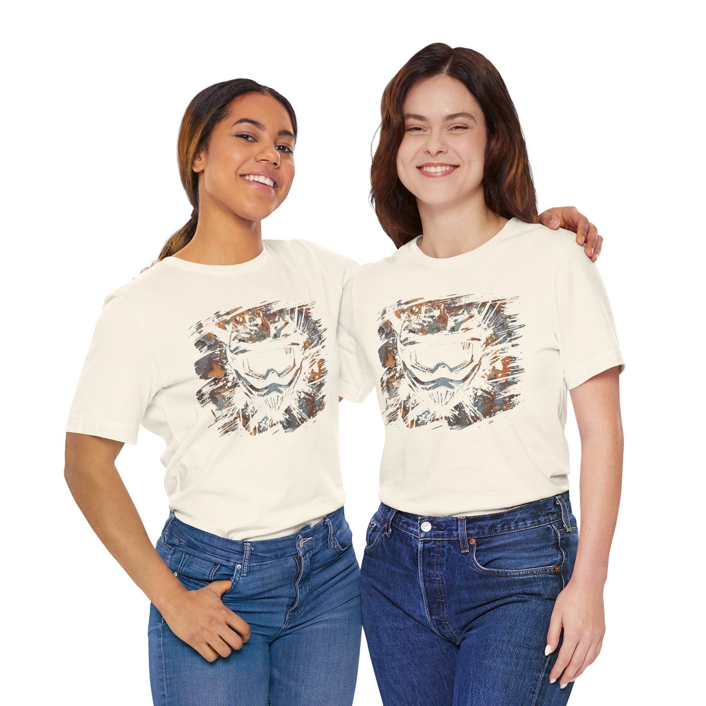 Motorcross Helmet T-Shirt — Distressed Brushstroke Animal Graphic Tee