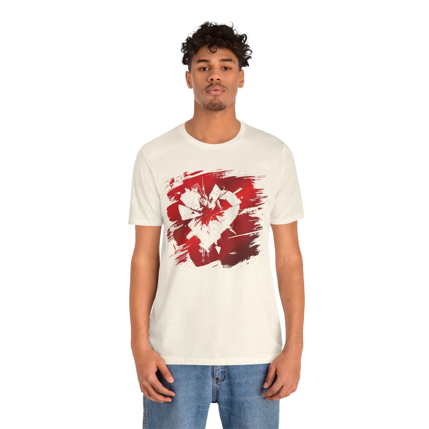 Broken Heart Brushstroke Tee — Distressed Red Heart Graphic Shirt