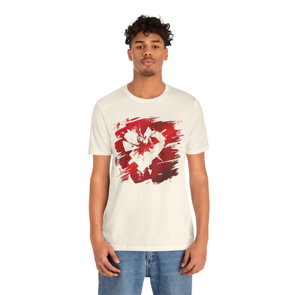 Broken Heart Brushstroke Tee — Distressed Red Heart Graphic Shirt