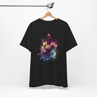 Rocket Ship T-Shirt — Colorful Space Launch Graphic Tee
