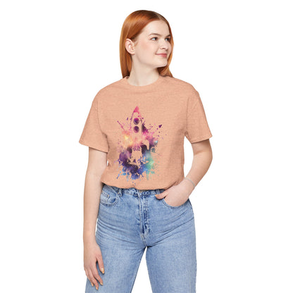 Rocket Ship T-Shirt — Colorful Space Launch Graphic Tee