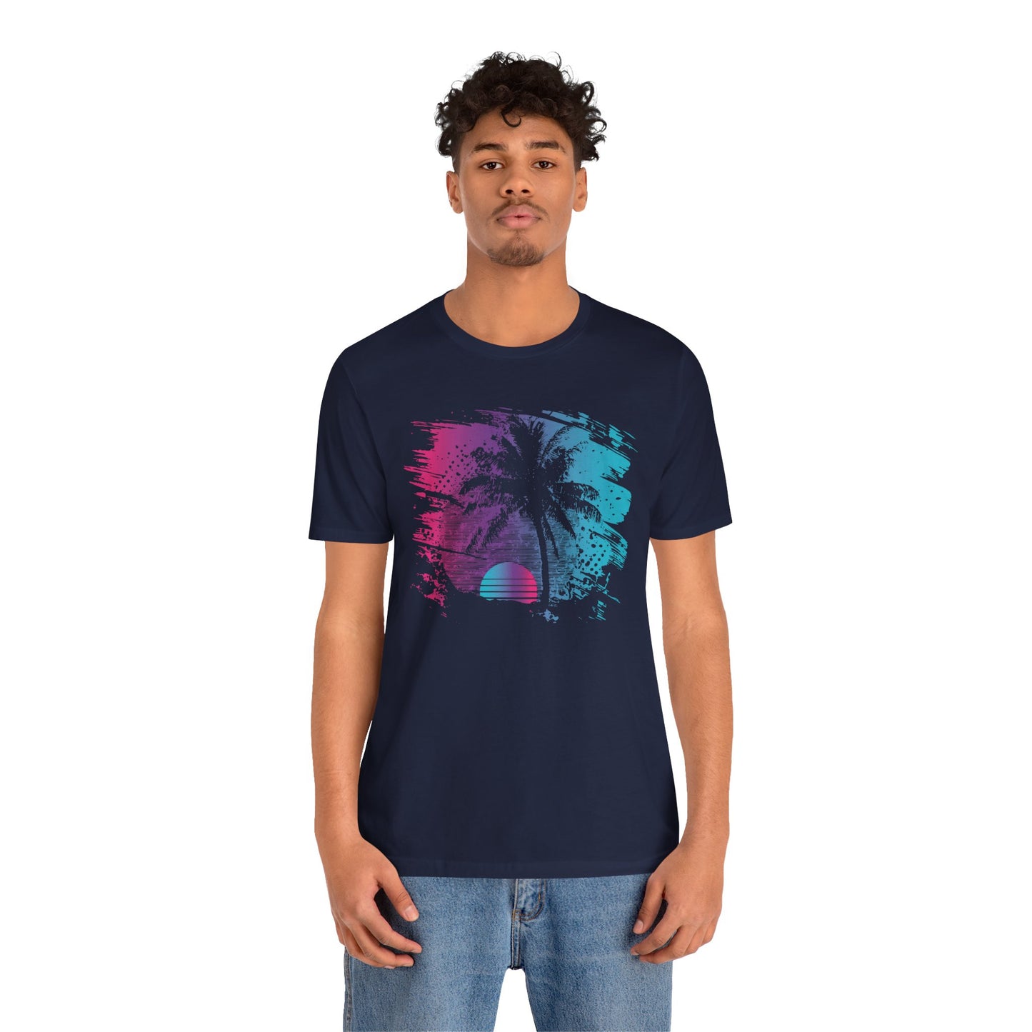 Retro Palm Sunset Tee — Vintage Beach Palm Tree T-Shirt