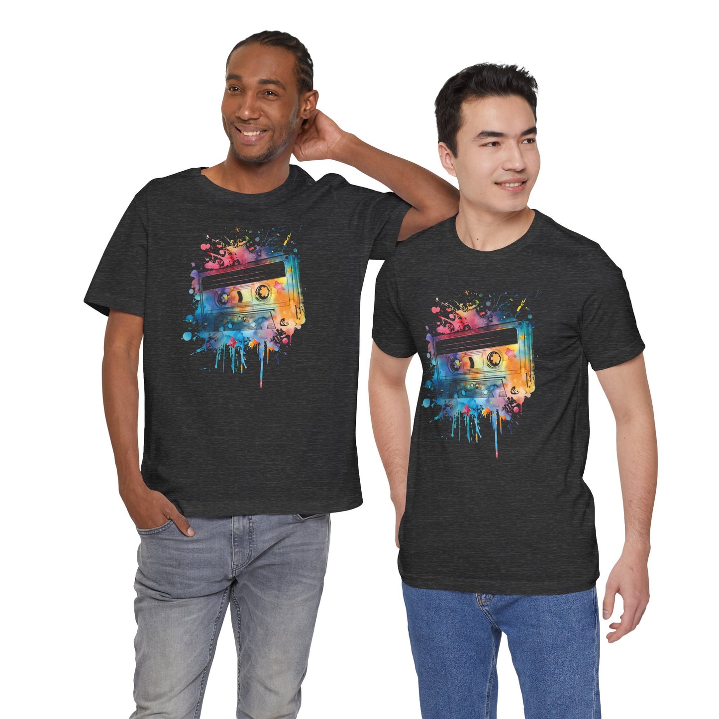 Retro Watercolor Cassette Tape T-Shirt — Vintage Music Tee