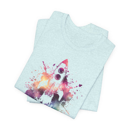 Rocket Ship T-Shirt — Colorful Space Launch Graphic Tee