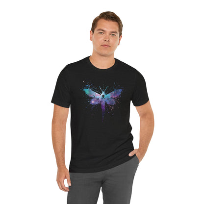 Galaxy Moth Graphic Tee - Watercolor Splatter Butterfly T-Shirt