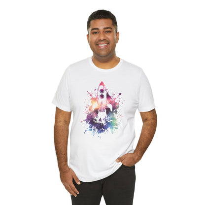 Rocket Ship T-Shirt — Colorful Space Launch Graphic Tee