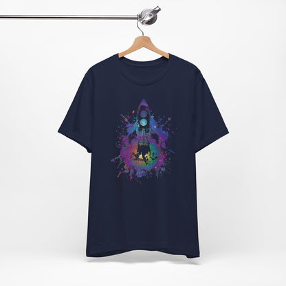Rocket Ship T-Shirt — Colorful Space Launch Graphic Tee
