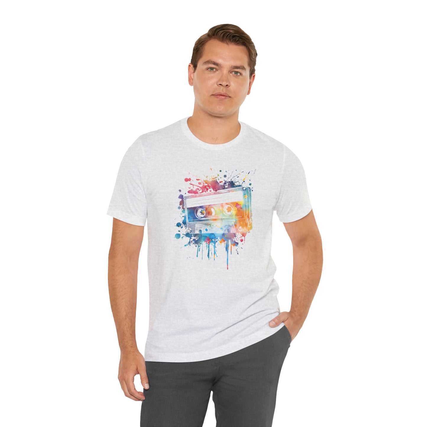 Retro Watercolor Cassette Tape T-Shirt — Vintage Music Tee
