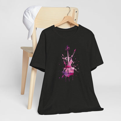 T-Shirt — Pink Watercolor Violin/Cello Graphic Tee