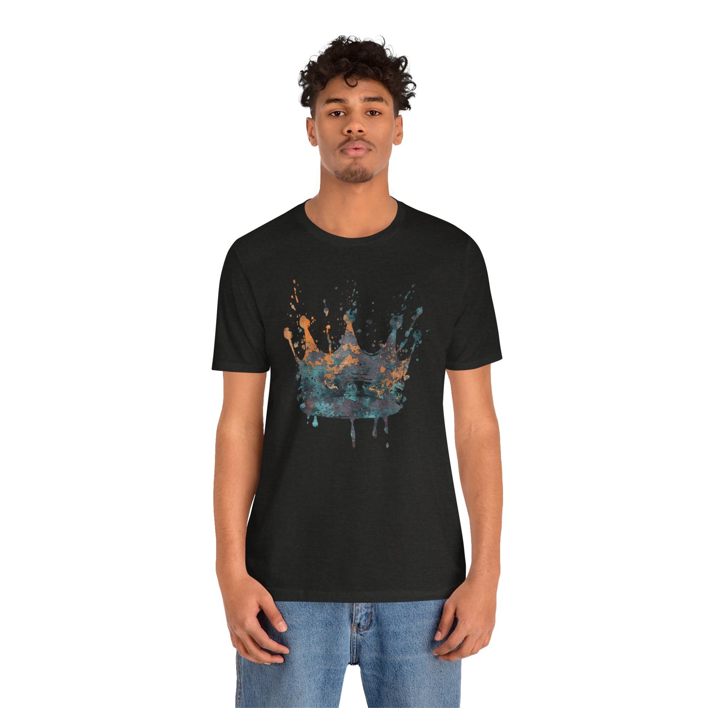 Weathered Kingdom T-Shirt — Watercolor Drip King Crown Graphic Tee
